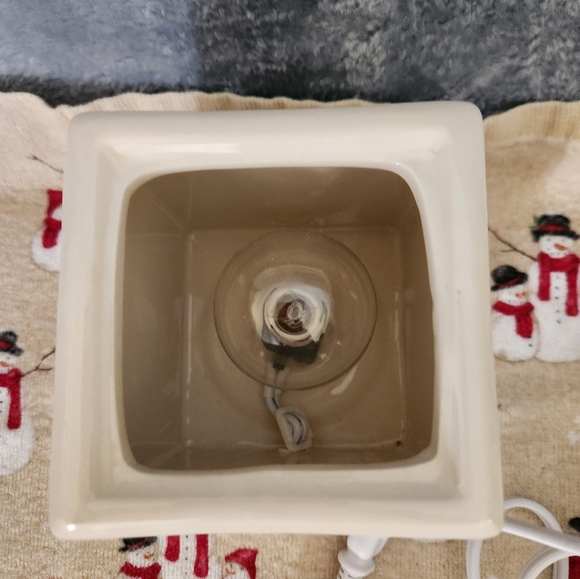 Square Tabletop Plug-in Candle Warmer Christmas Tree Stars Gold Silver Metallic - Picture 5 of 6